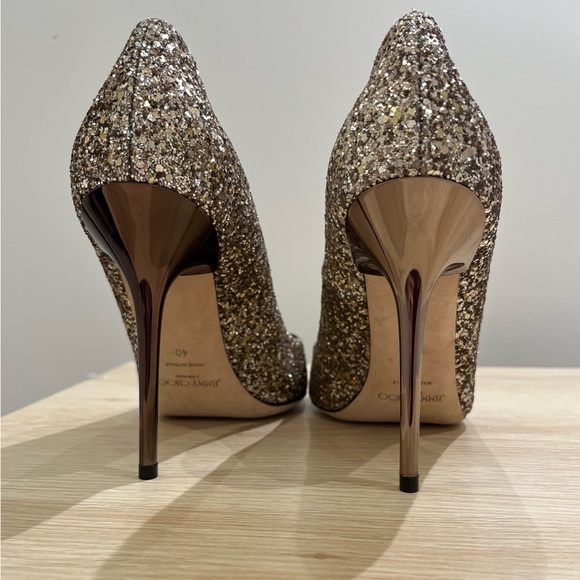 UNWORN AUTHENTIC Jimmy Choo Romy 100 Chunky Glitter Heel Size 40 MSRP $775 - Picture 2 of 8